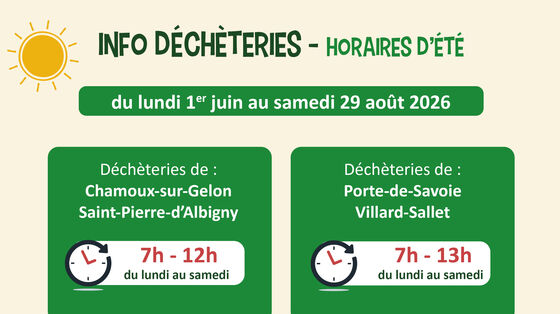 Horaires d'été déchèteries