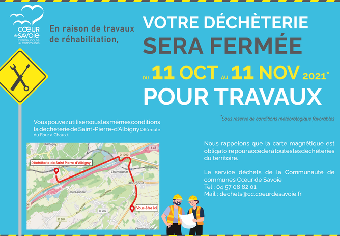 Fermeture déchèterie de Chamoux Sur Gelon